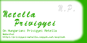 metella privigyei business card